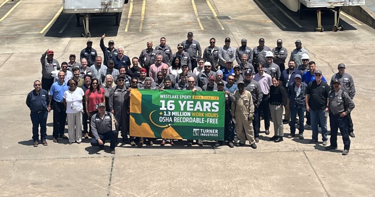 Turner Industries Celebrates 16 Years OSHA Recordable Free at Westlake