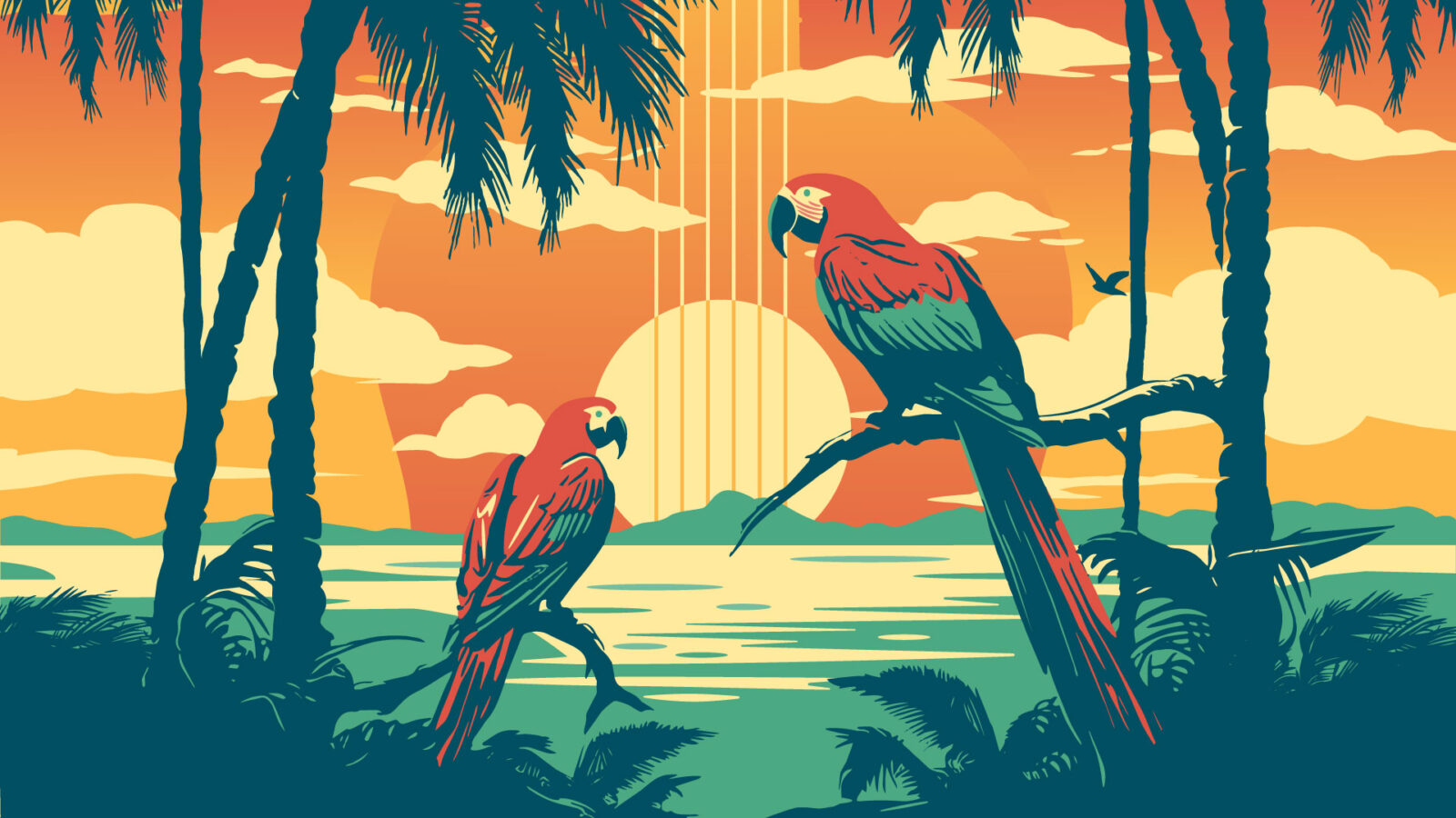 Image of two macaws.